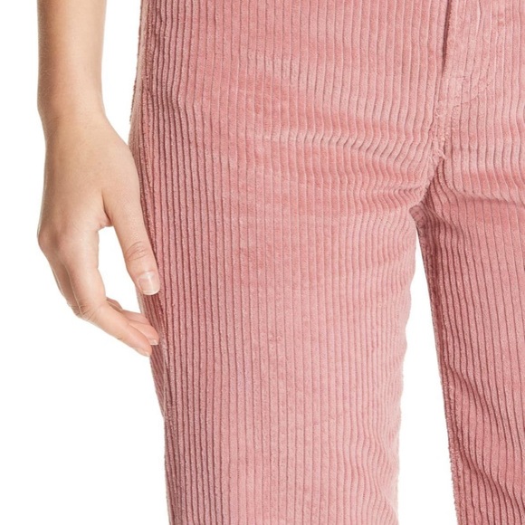 GRLFRND Helena Cotton Straight Leg Corduroy Pink Pants In Last Rose NWT Size 27 - Picture 5 of 15